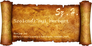 Szolcsányi Herbert névjegykártya